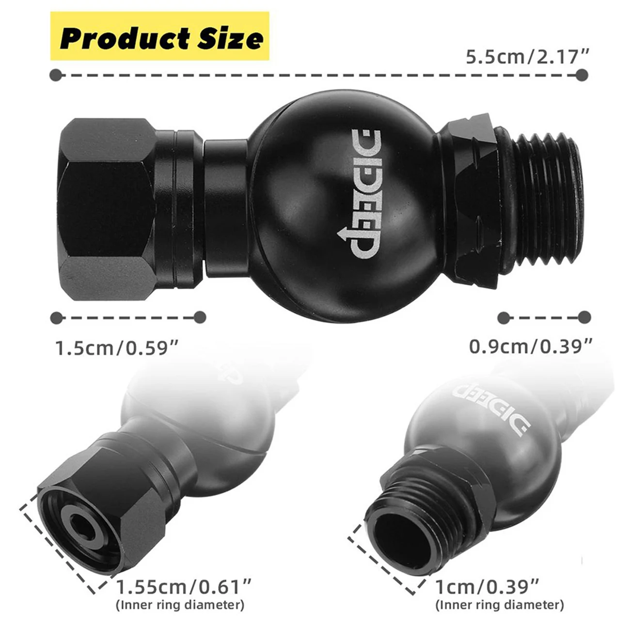 Scuba Diving Accessories 360 Degree Swivel Hose Adapters for 2Nd Stage Scuba Diving Regulator Connector