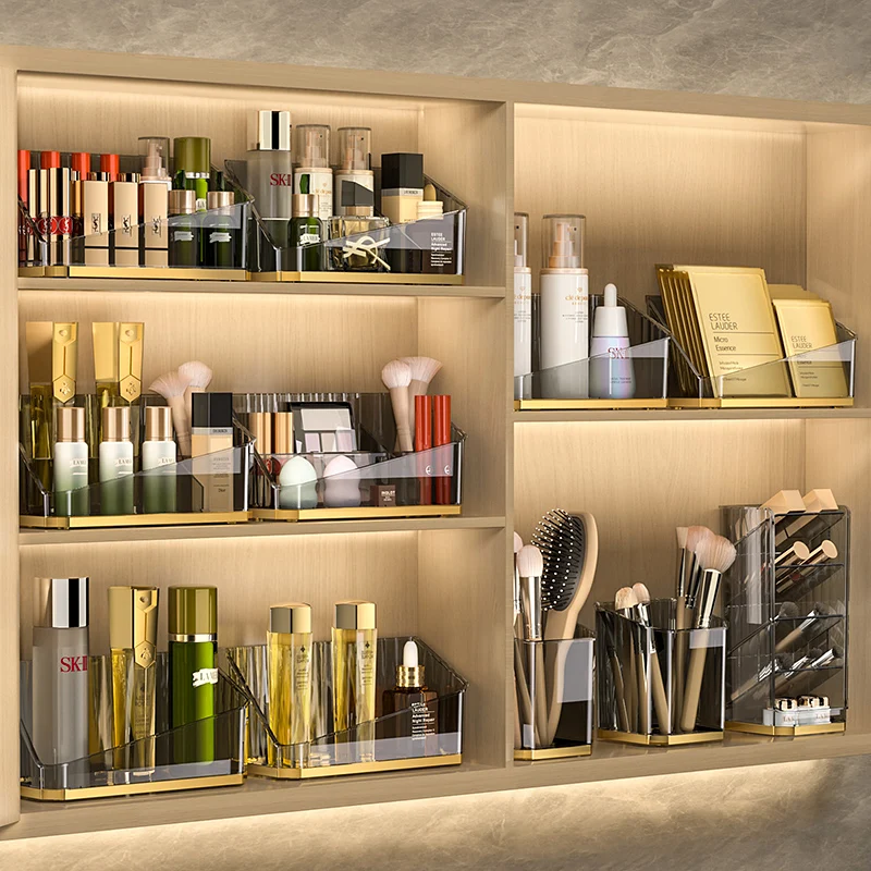 Luxury Makeup Organizer Desktop Bathroom Makeup Brush Storage Box Office Pen Box Makeup Brush Organizer Lipstick Storage Box 3