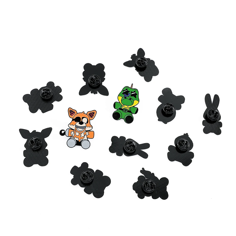 Cartoon Animal Brooch Enamel Pin Metal Badge Jewelry Backpack Clothing Accessories 12 Pcs