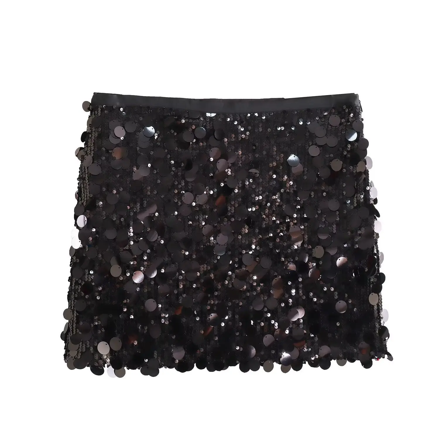 Mini Skirt For Women Y2k Vintage Sequin A Line High Waist Slim