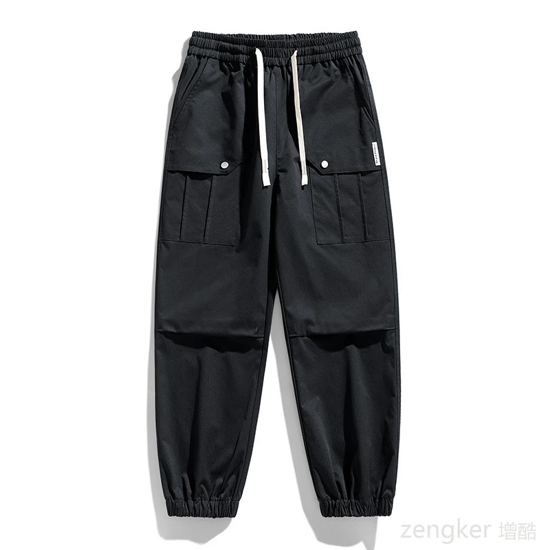 Spring  Autumn Season New Pants Trendy Casual Work Pocket Men's Sports Pants Drawstring Tie Leggings 140kg 9xl 4