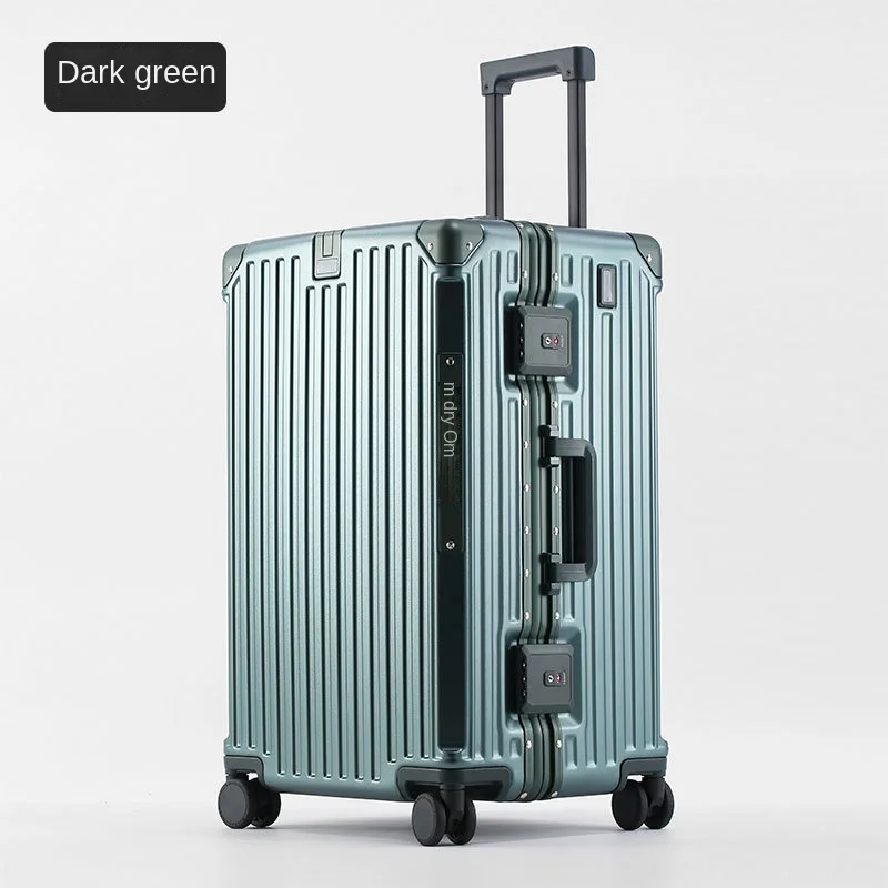 Suitcase Large Capacity  Aluminum Frame Portable Trolley Case USB Charging Business Travel Luggage Carrying case with cup holder