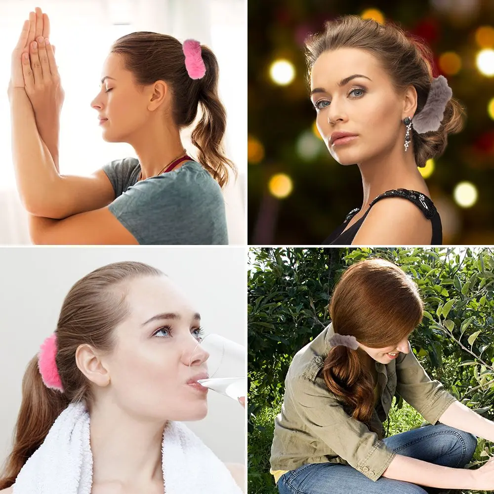 Faux Rabbit Fur Hair Bands for Women and Girls