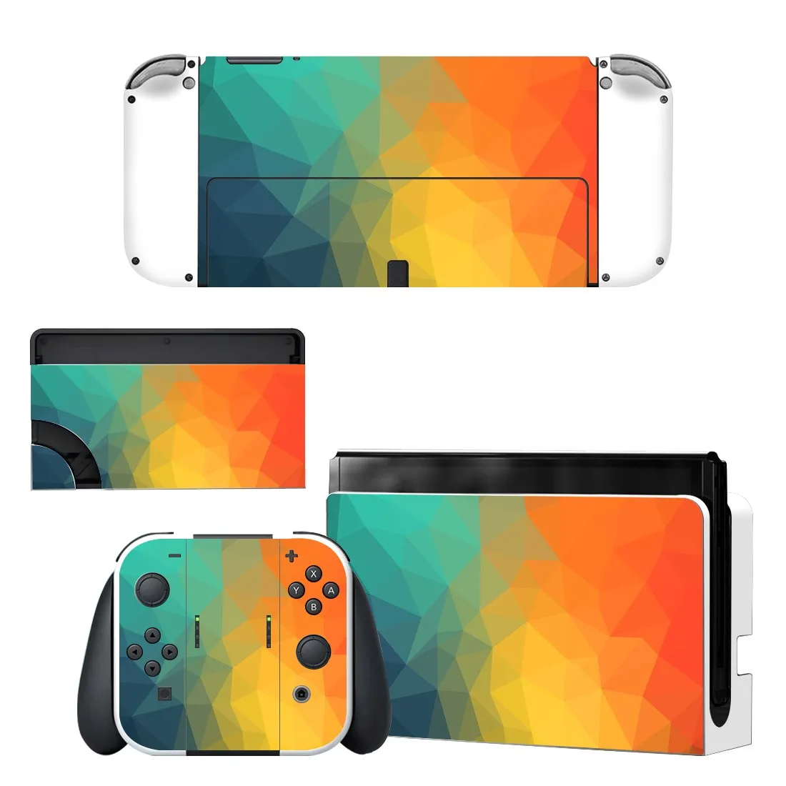 Full Body Protective Cover Skin Art Decals Compatible Nintendo Switch Oled Game Console Controller Decor 1set Starry Sticker 
