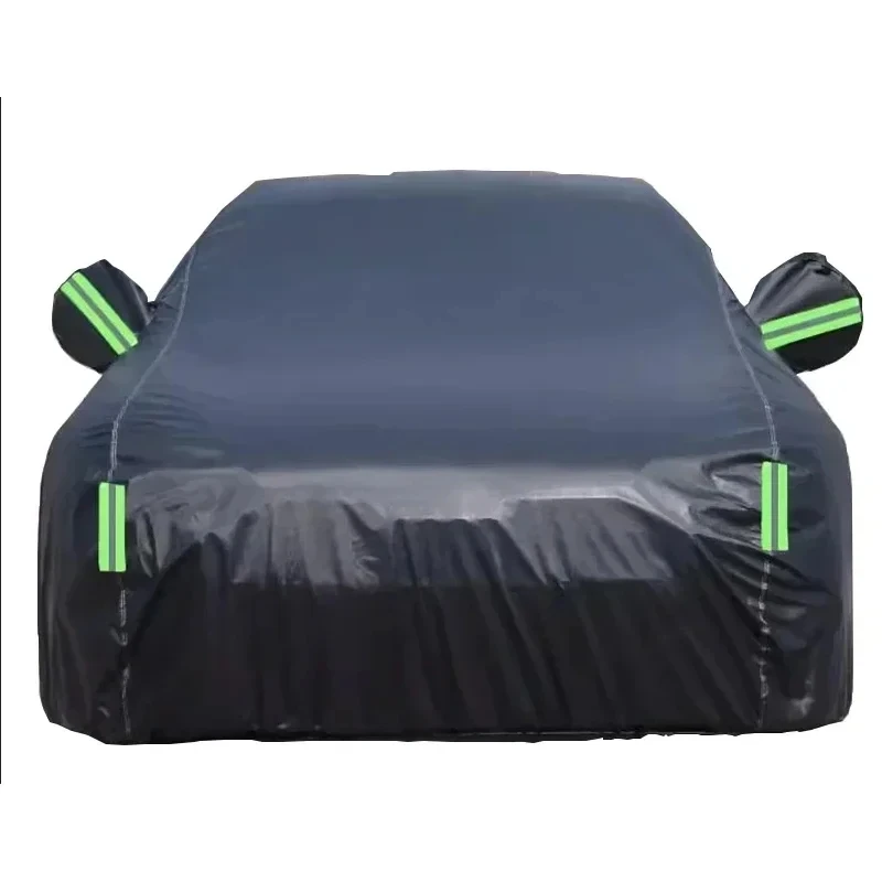 Car Cover Full Exterior Black Auto Cover Sunshade Dustproof Protection With Reflective strips Universal for Hatchback Sedan SUV