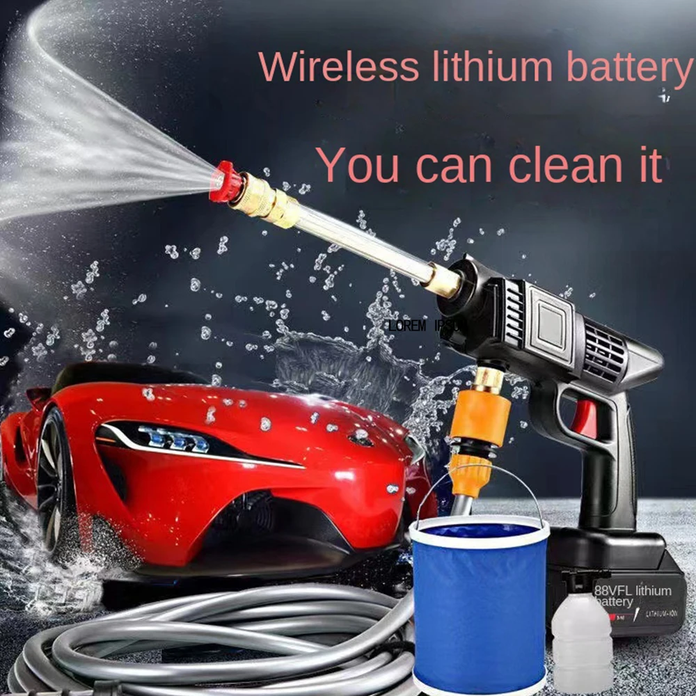 Electric Portable Car Washer Household Wireless Car Wash Gun Lithium Car Wash Gun Gigh Pressure Car Wash Water Gun 3