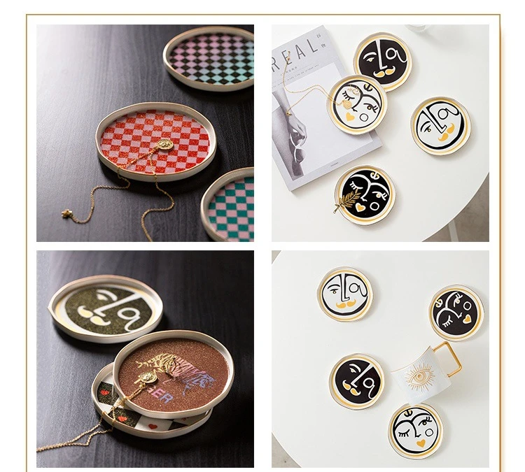 Beaupretty Plateau à Bijoux Céramique Plateau De Rangement Pour Boucles