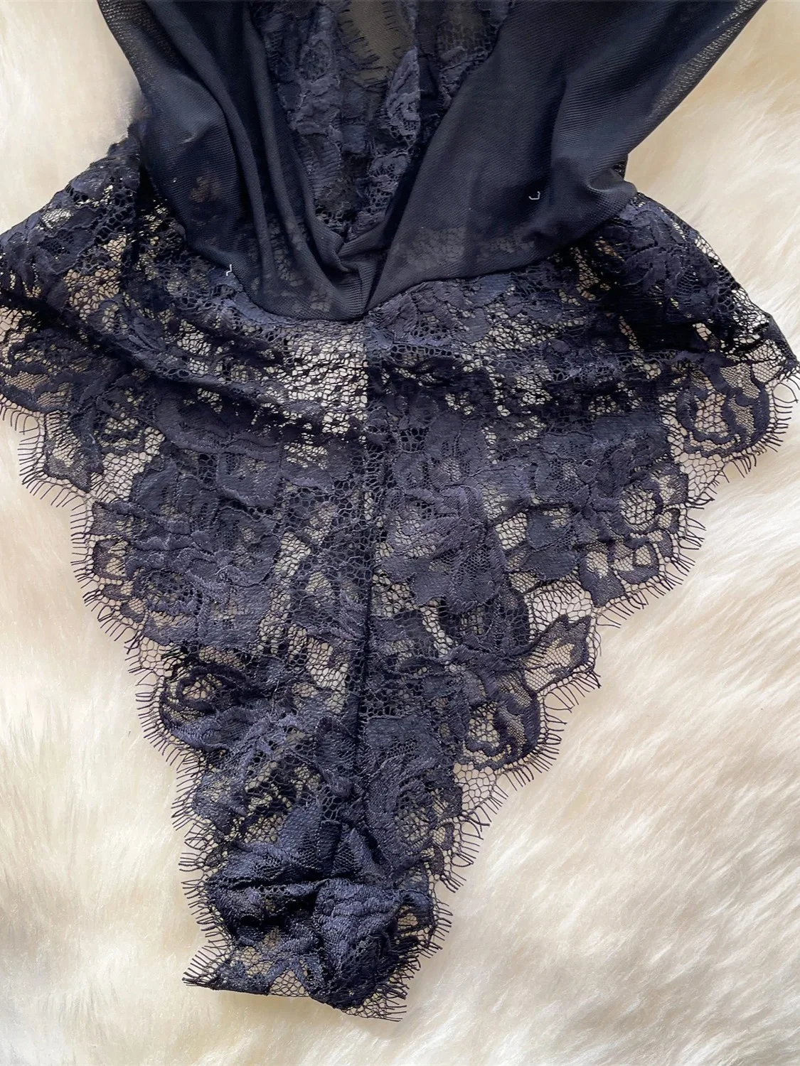 sheer one-piece lingerie styling