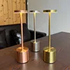 Classic Metal Touch Sensor LED Table Lamp Rechargeable Desk Lamp 3 Colors Creative Ambient Light Bar Room Decor Night Light Gold 3