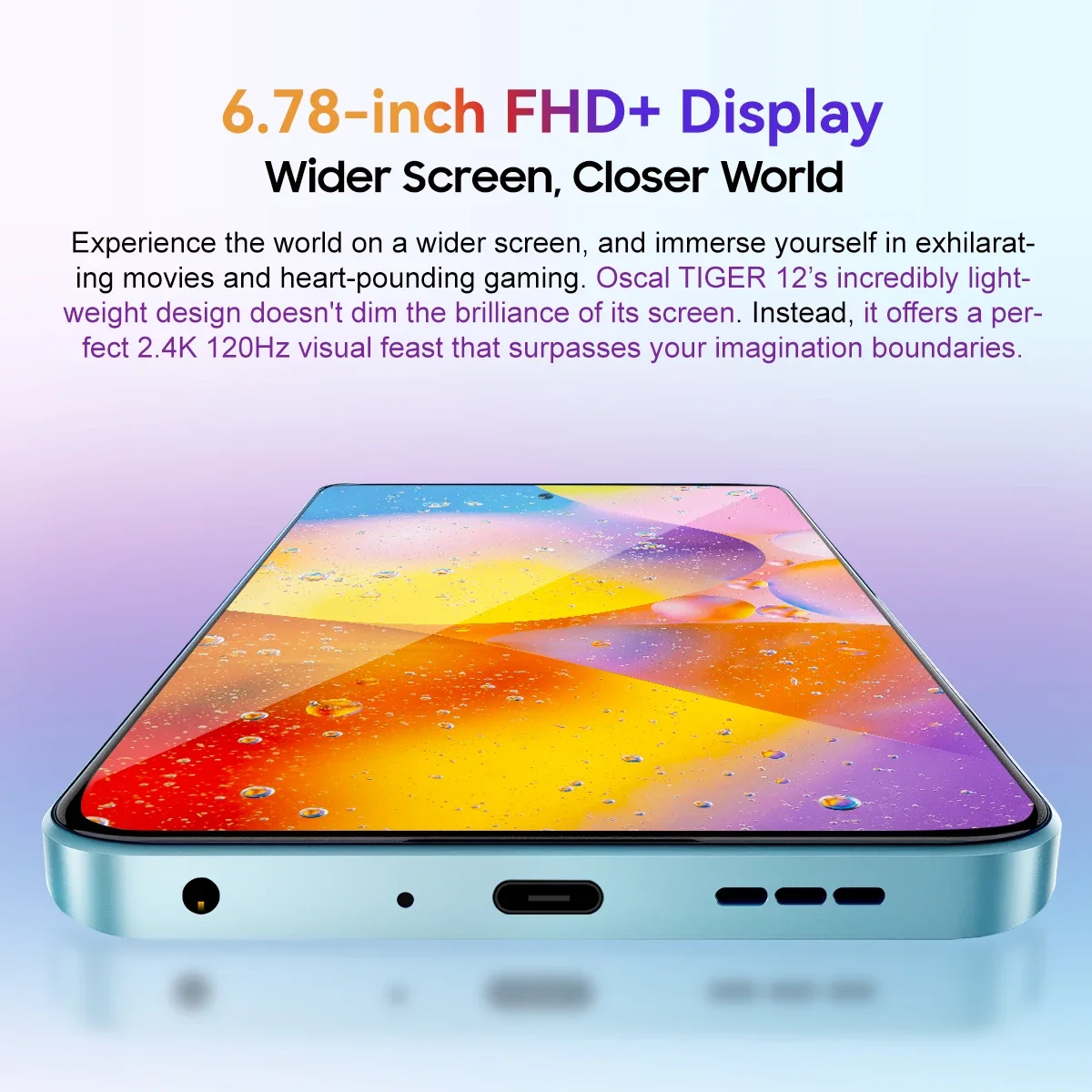 Blackview OSCAL TIGER 12 Smartphone NFC 6.78'' FHD+ IPS 2.4K 120Hz Display 12GB 256GB 64MP Camera 5000mAh Battery cellphone 3