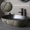 Ceramic Porcelain Table Sink Rectangular Bathroom Vessel Sink Vanity Bowl Art Basin Balcony Lavatory Countertop Washing Basin 3