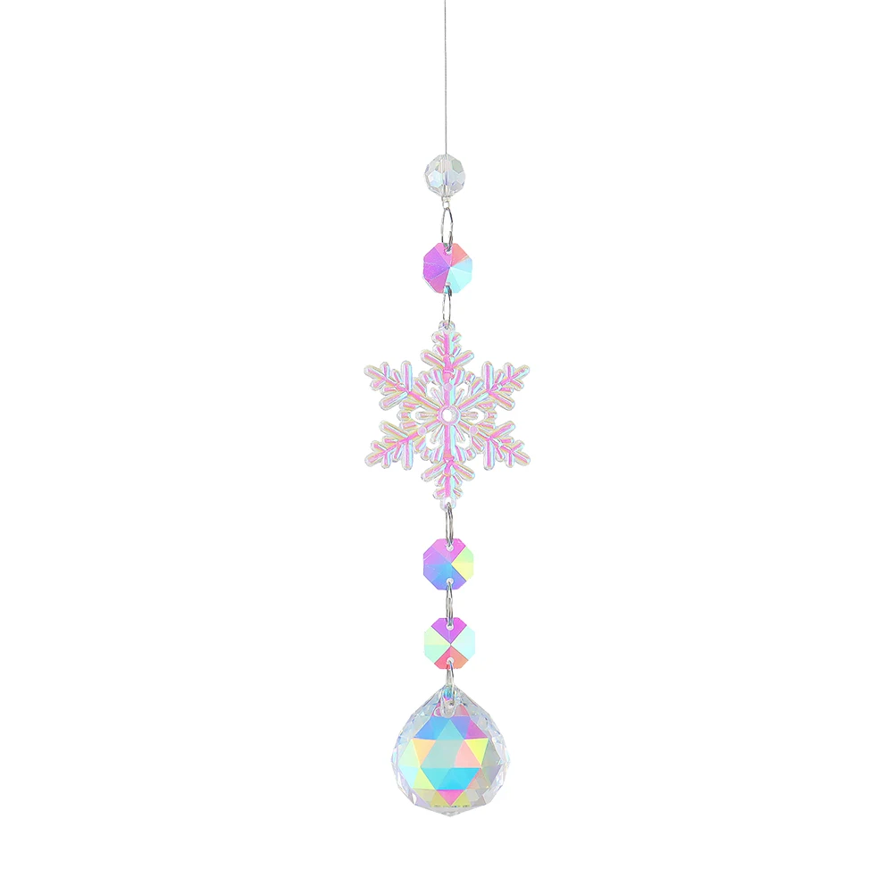 Snowflake Crystal Light Collection Pendant Window Accessories Crystal Pendant Wind Chime Light Outdoor Garden Decoration