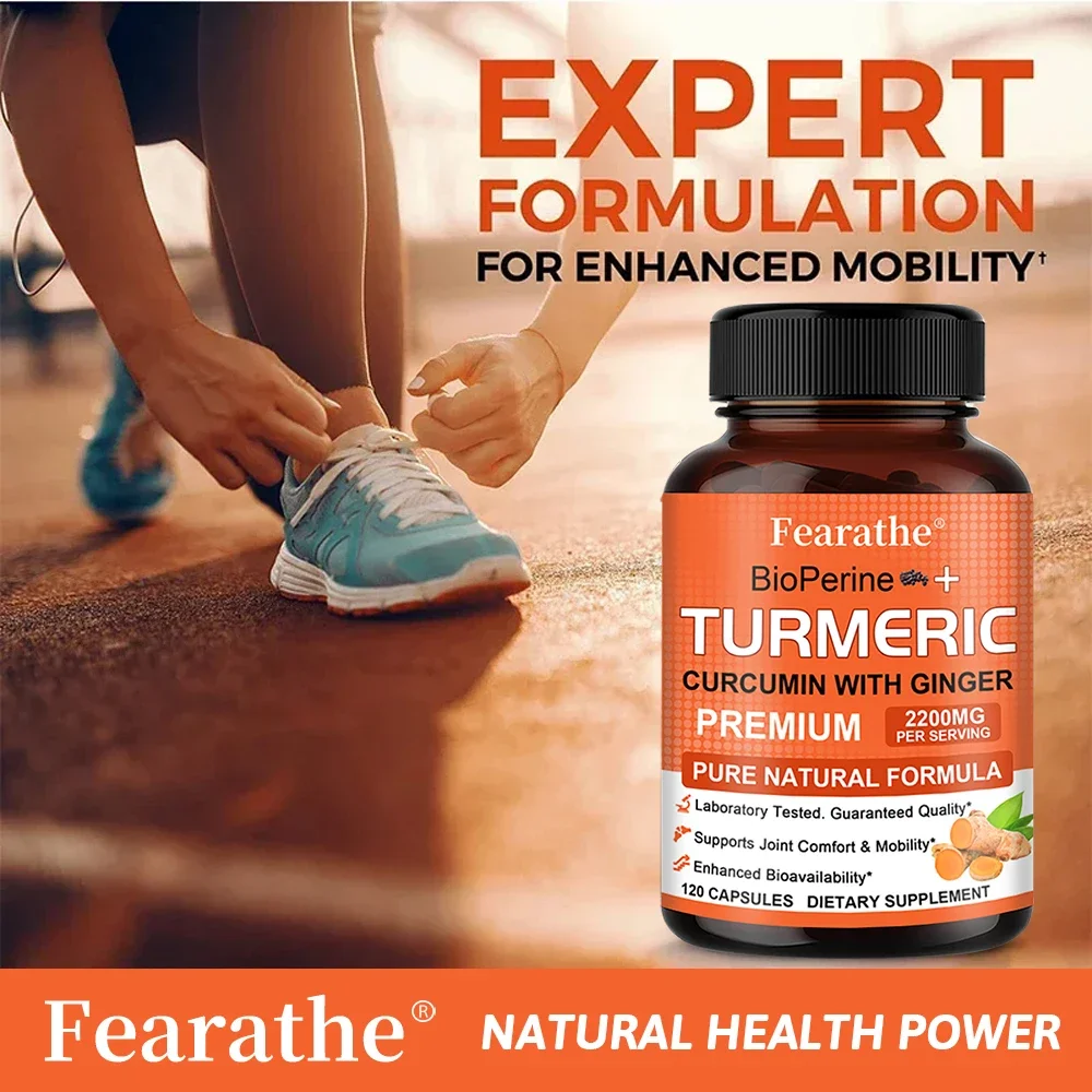 Turmeric Curcumin Ginger & Black Pepper - Maximum Absorption, Natural Joint Support Supplement - Immune Support, Antioxidant