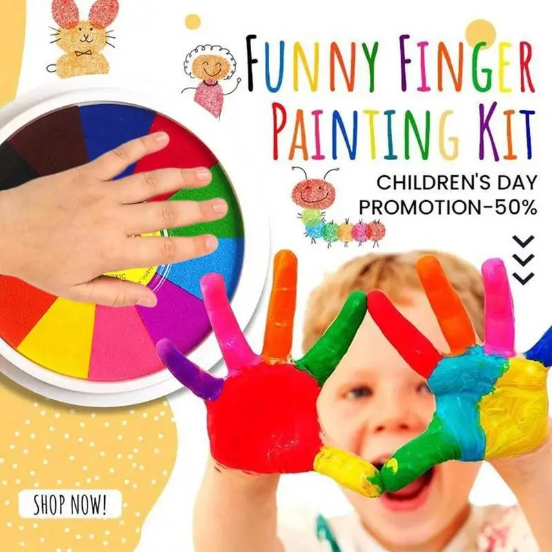 

Funny Painting Supplies Kids Finger Painting Kit Non-Toxic Washable Finger Children's Early Education Painting Supplies