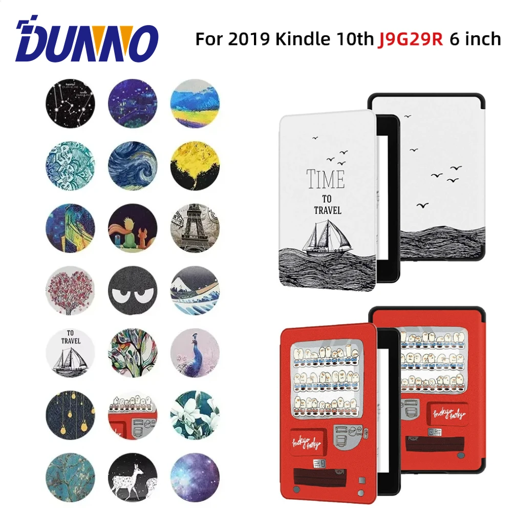 Sleek Magnetic Smart Case for Kindle - Vibrant Print Design