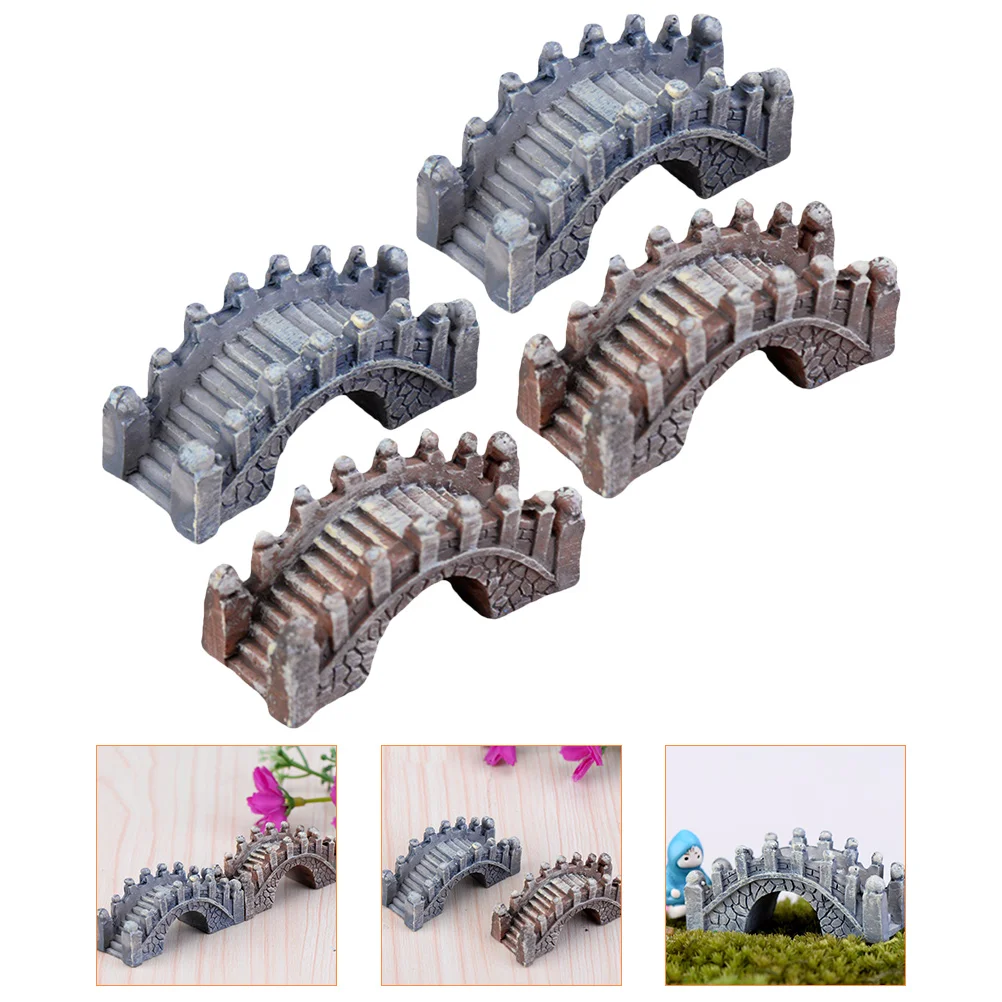 

Nuobesty Mini Garden Miniature Bridge Figurine Micro Landscape Miniature Resin Garden Decoration Plant Pot Fairy Ornament