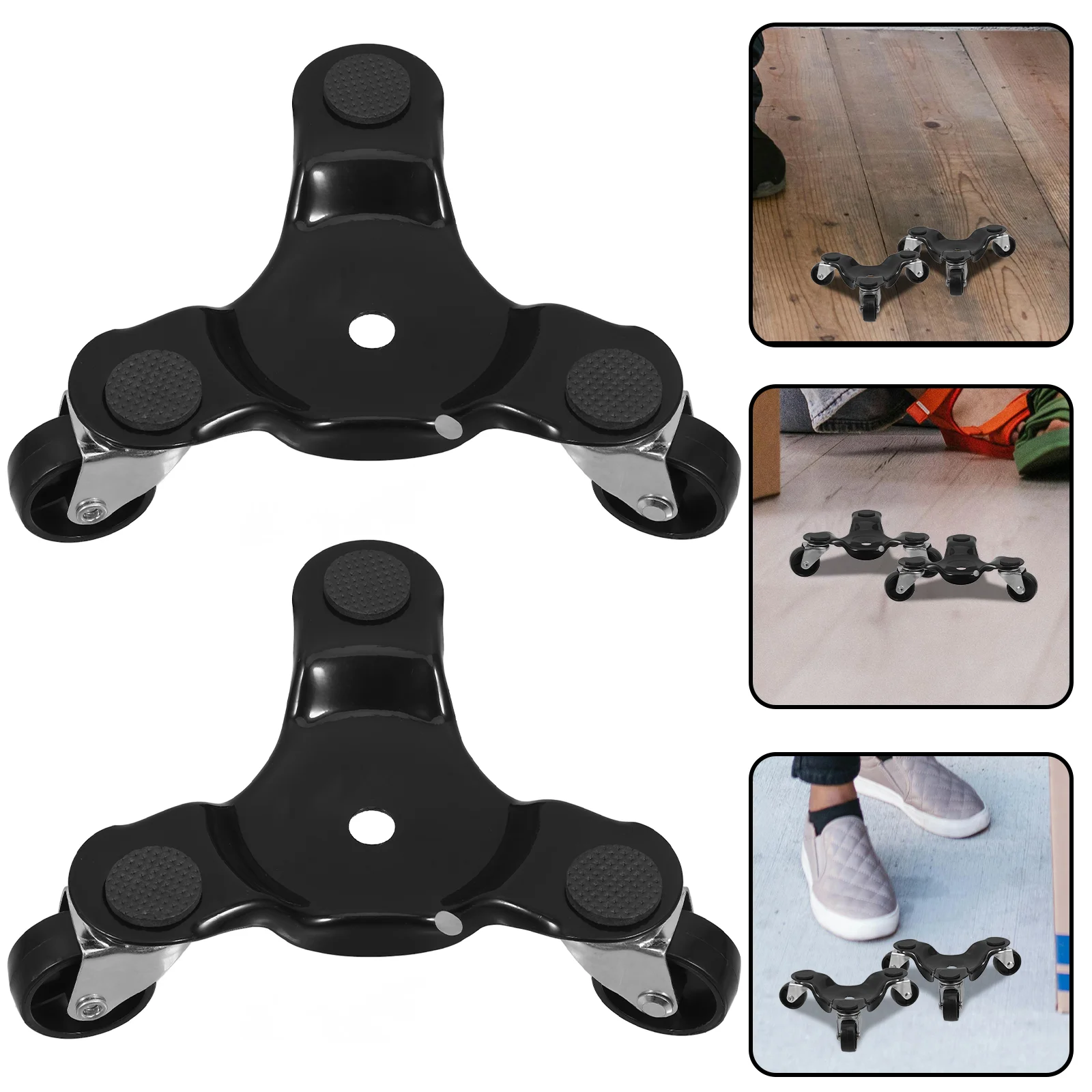 Metal Furniture Moving Casters Cart Dolly 3 Wheel Dollies 1650X1650X500CM Abs Mover 2 Pcs