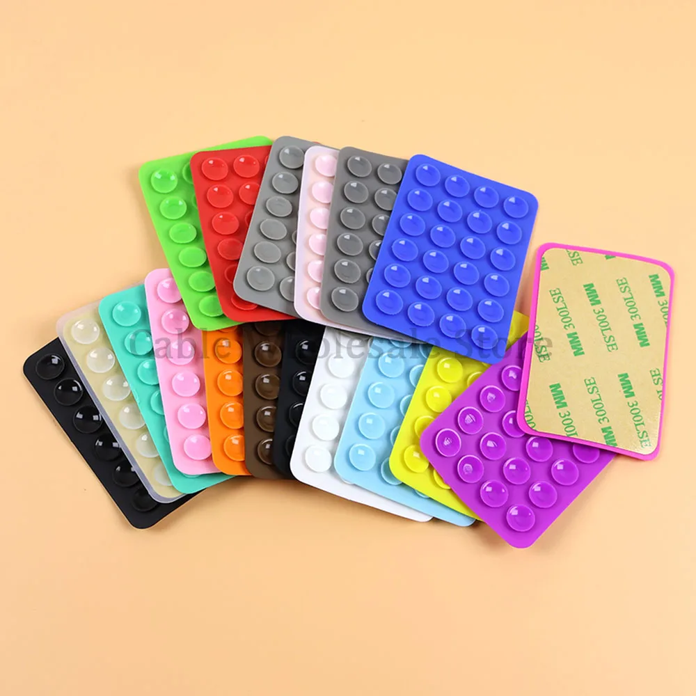 2pcs Hands Free Silicone Suction Cup 24 Square Suction Cups Mobile Phone Tablet Luggage Cup Universal