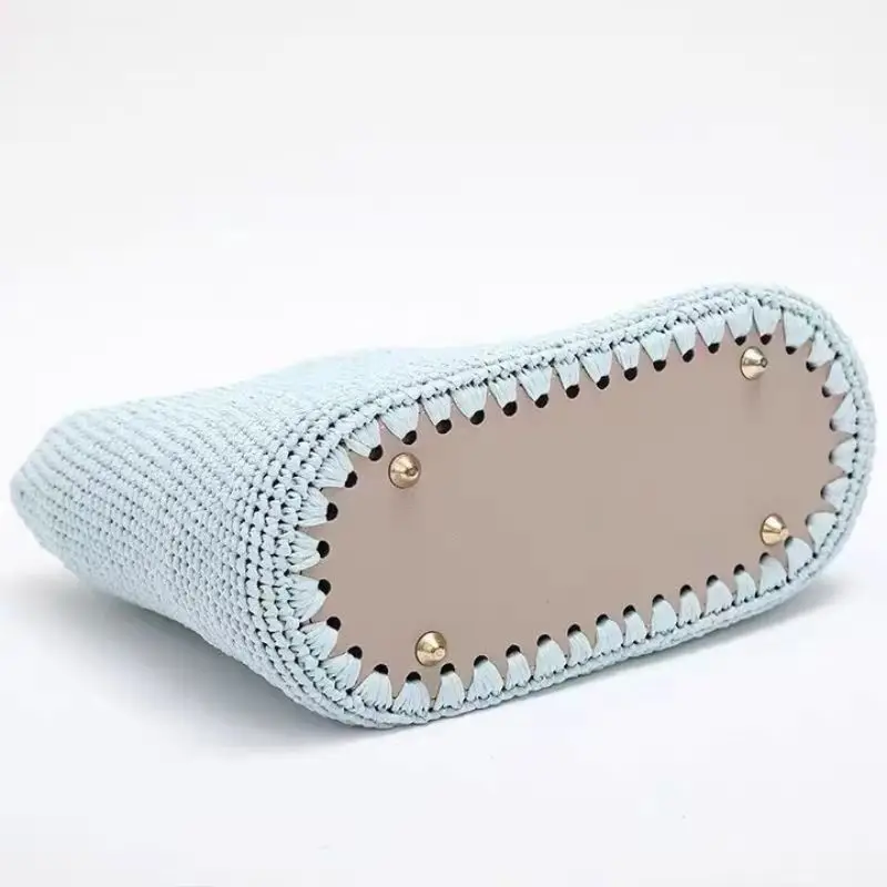 

29.5*10cm DIY Crochet Bag Bottom PU Leather Bag Base Oval Bottoms For Knitted Bag Woven Bag Set With Holes Rivet Bag Accessories