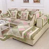 Spring and Autumn Cotton Sofa Cushion Quilted Rural Fresh and Elegant Non Slip Small Flower Lovely Girl Combination Sofa Cover 2