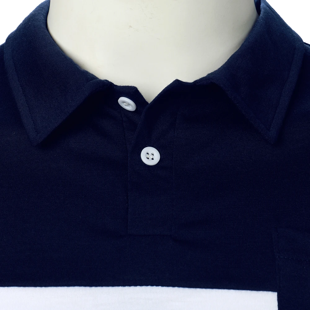 Men Short Sleeve Polo Shirt Two-Color Splicing Stripe Pocket Design Tops Streetwear Casual Fashion Contrast Color Men Polo Shirt 9 S1e7327be2ca14084b05fc5db9df94217I