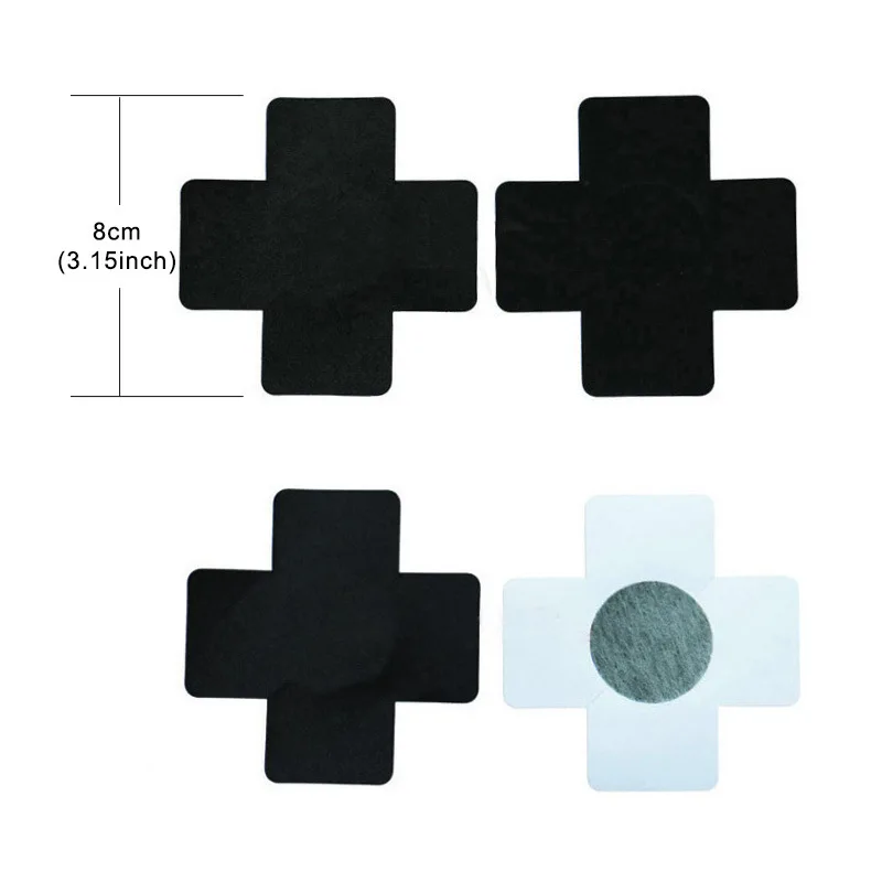 Copricapezzoli Monouso 10 Paia - Adesivi Invisibili Per Reggiseno, Nero 8 Cm - Foto 10