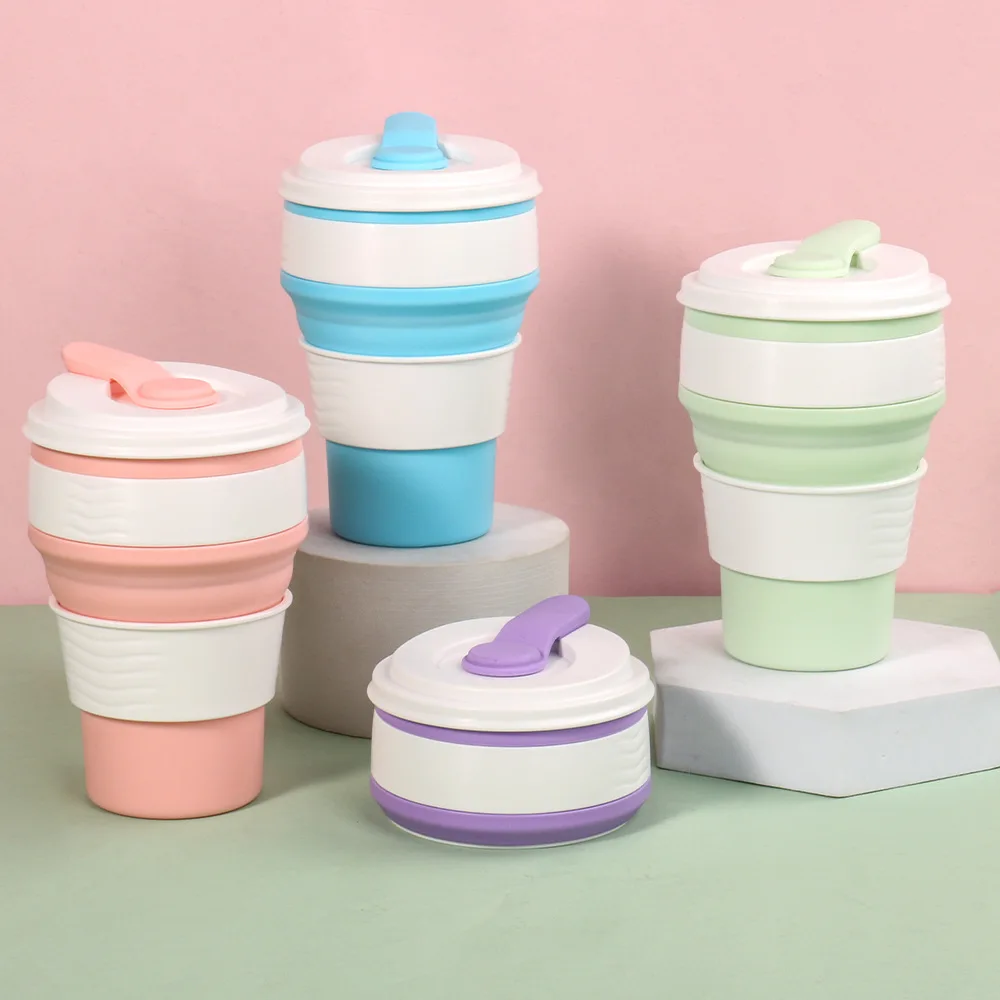 Silicone Folding Water Cup Portable Travel Sports Cup Camping Folding Coffee