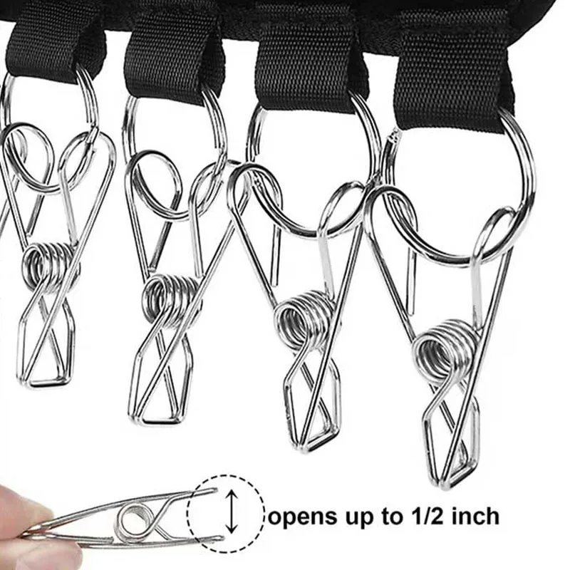 Multi Functional 10 Clips Baseball Cap Storage Rack Fabric Portable Organizer Clips Foldable Travel Coat Hat Holder Drying Hooks