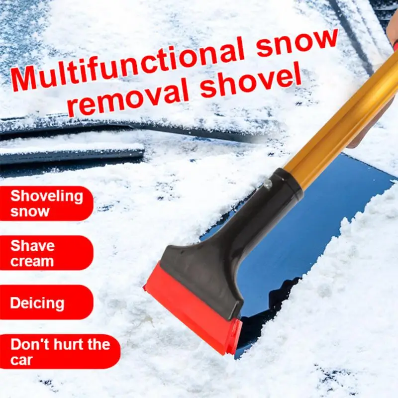 

Car Snow Shovel EVA Cotton Antifreeze Handle Car Windshield Deicing Defrost Shovel Scraper Aluminum Alloy Rod Car Cleaning