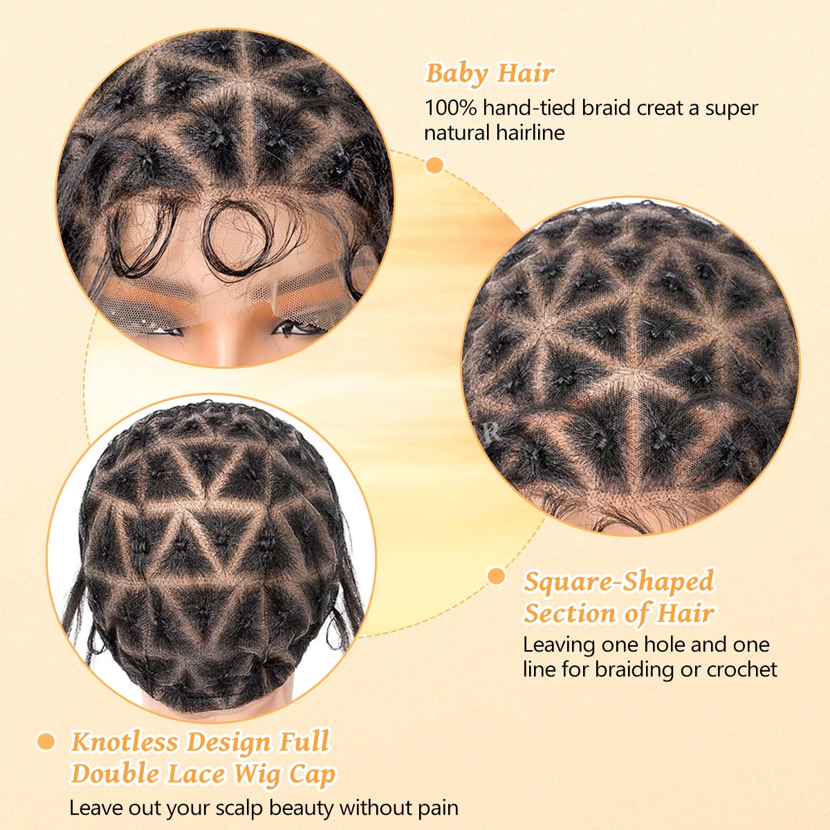 Braided Wig Cap With Baby Hair Double Full Hd Lace Crochet Wig Caps For Easier Sew In Crochet Braids Hair Wigs Caps For Women wig caps