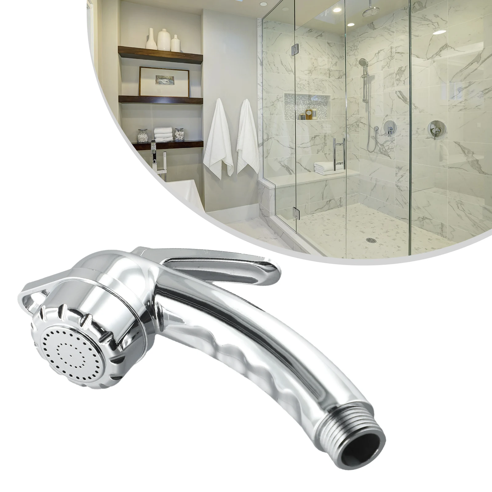 Bath Showerhead Handheld Toilet Spray Gun Adjustable Shower Bidet Pressurized Shower Toilet Small Nozzle Self Cleaning ABS Handheld Bidet Faucet Bathroom Head
