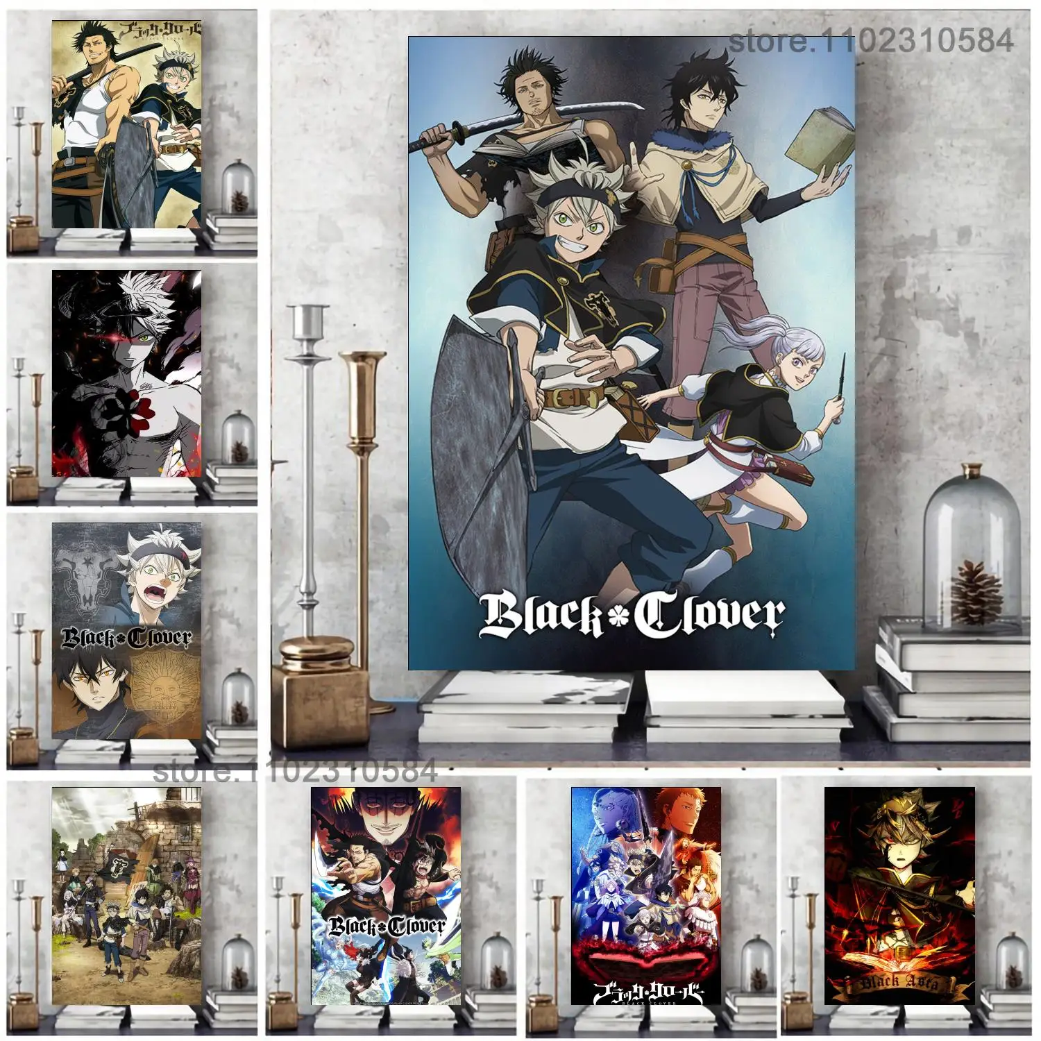 

Black Clover Anime Poster Wall Art Canvas Posters Decoration Art Poster Personalized Gift Modern Family bedroom Painting