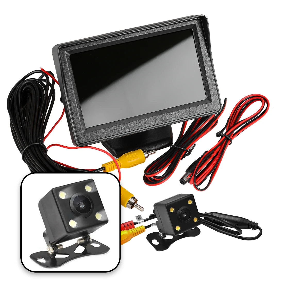 

Universal Car 4.3'' Monitor + Mini Night Vision Reverse Reversing Camera Backup Rear View Parking Rearview Cam Kit 12V