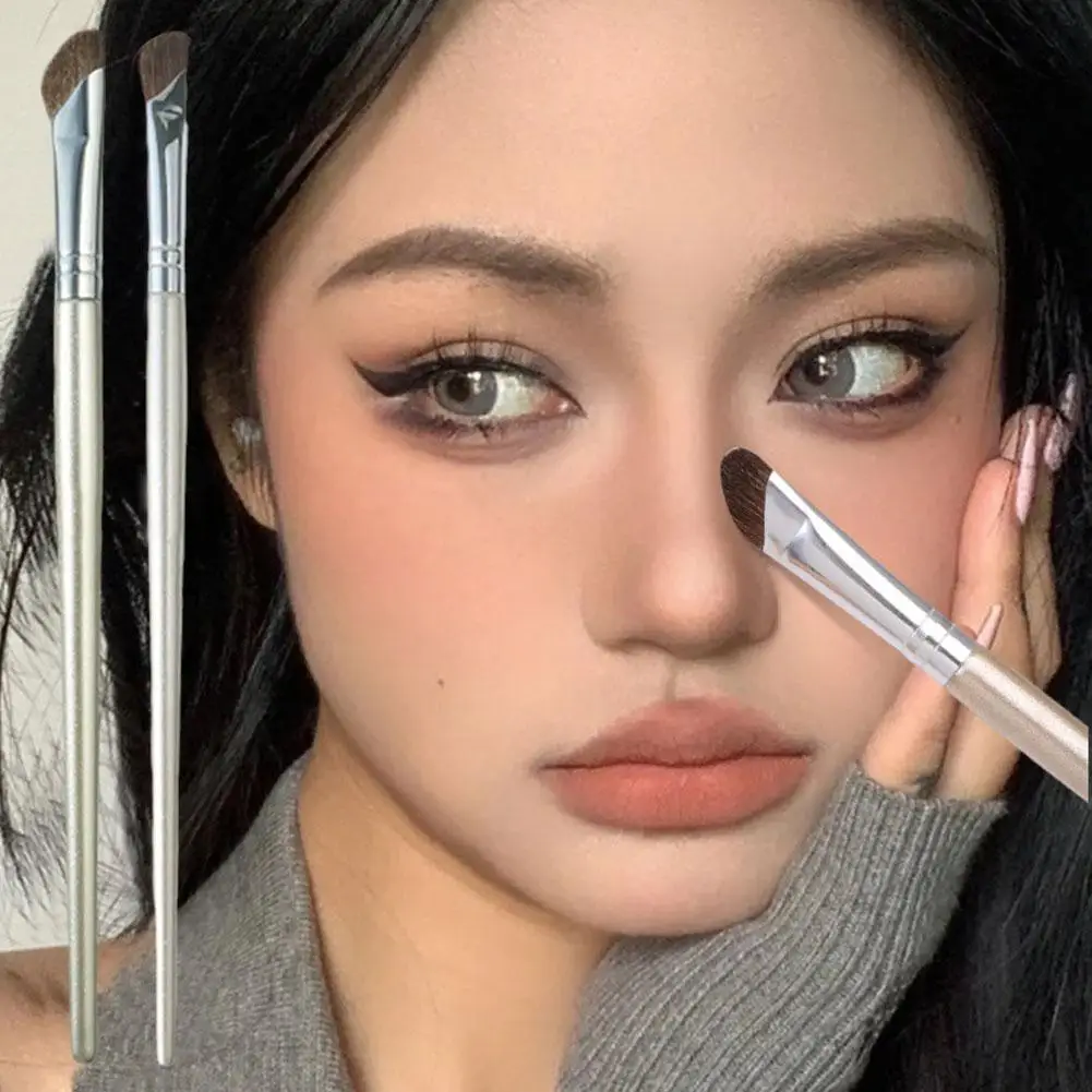 업그레이드된 시클 노즈 섀도우 브러쉬, 각진 플랫 컨투어 메이크업 브러쉬, 전문가용 코 브릿지 쉐이딩 블렌딩 브러쉬, 뷰티 도구