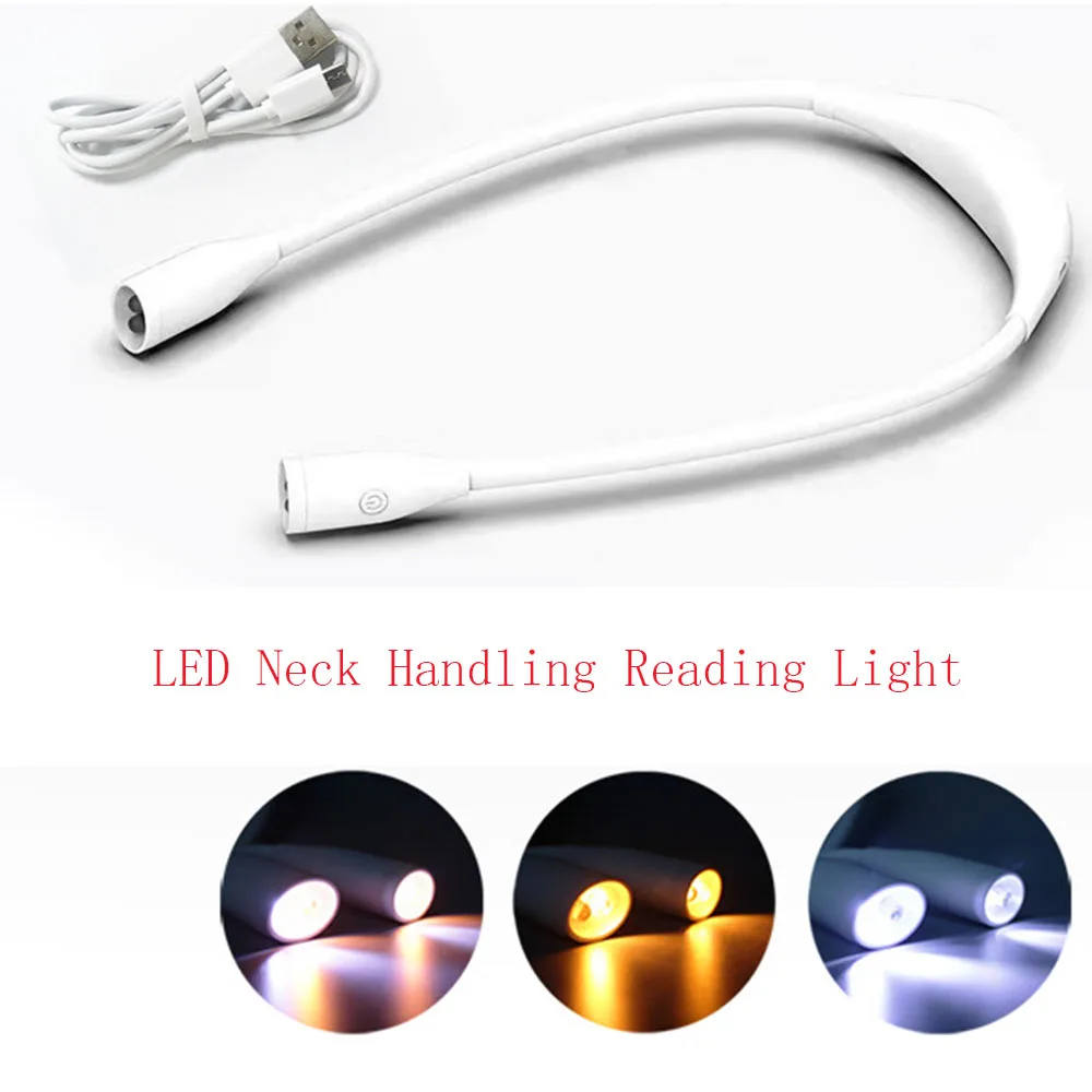 

Portable Neck Light 360 Degree LED Neck Hanging Reading Light Touch Dimming USB Charging Night Run Night Light