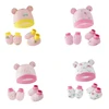 3pcs/set Cotton Newborn Cap with Anti Scratch Mittens and Foot Cover Infant Warm Headwear Baby Gloves with Socks Set 3