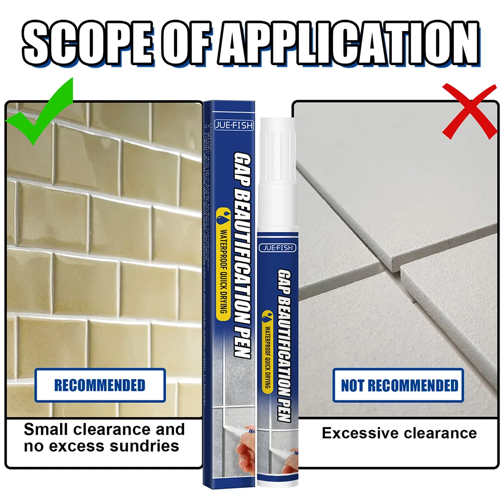 Waterproof Tile Gap Refill Repair Pen Odorless Wall Grout Marker Filling Agents