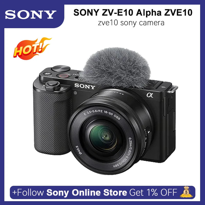 SONY ZVE10 Alpha ZVE10 APSC EMount Mirrorless Vlog Camera