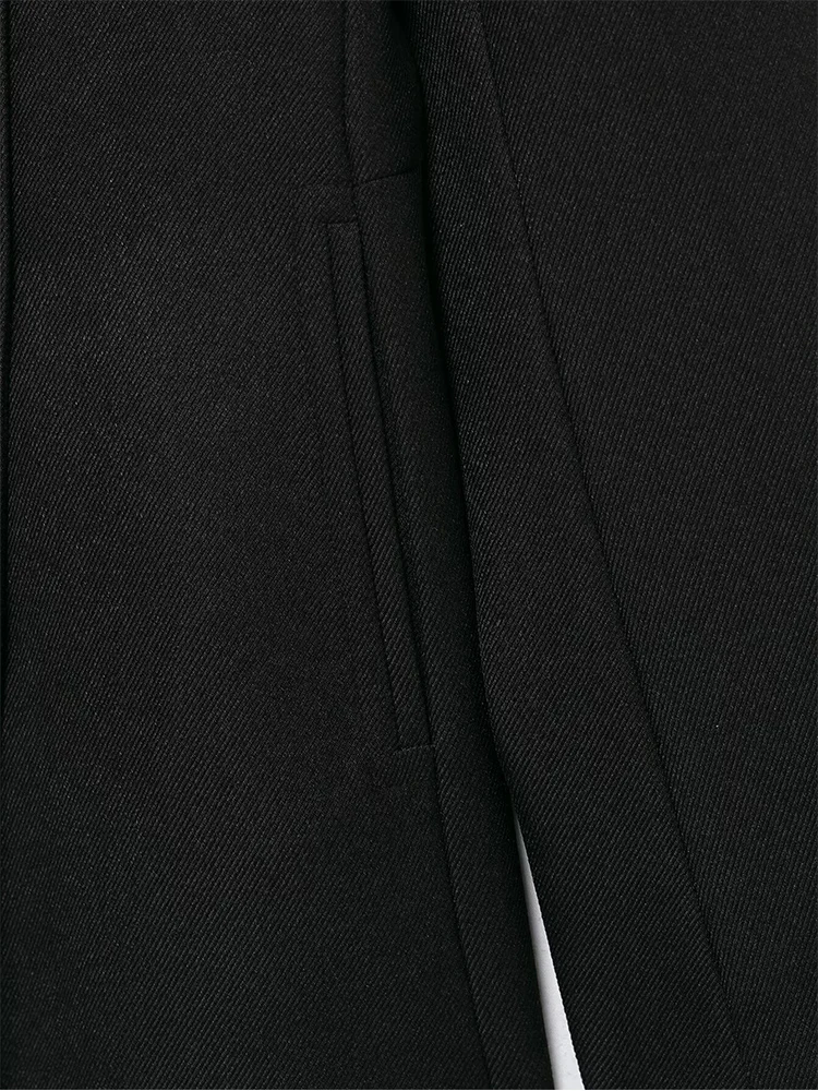 Autumn Winter Women Woolen Coats Fashion Slim-fit Double-Breasted Jacket Chic Lapel Warm Streetwear Lady Elegant Outerwear