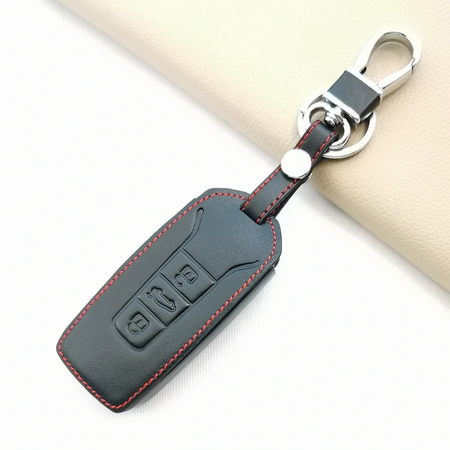 Leather Cover Key Case Holder Fobs Funda Llave For Volkswagen Touareg 2018  2019 2020 2021 3 Button Remote Keyless Wallet Jacket - AliExpress