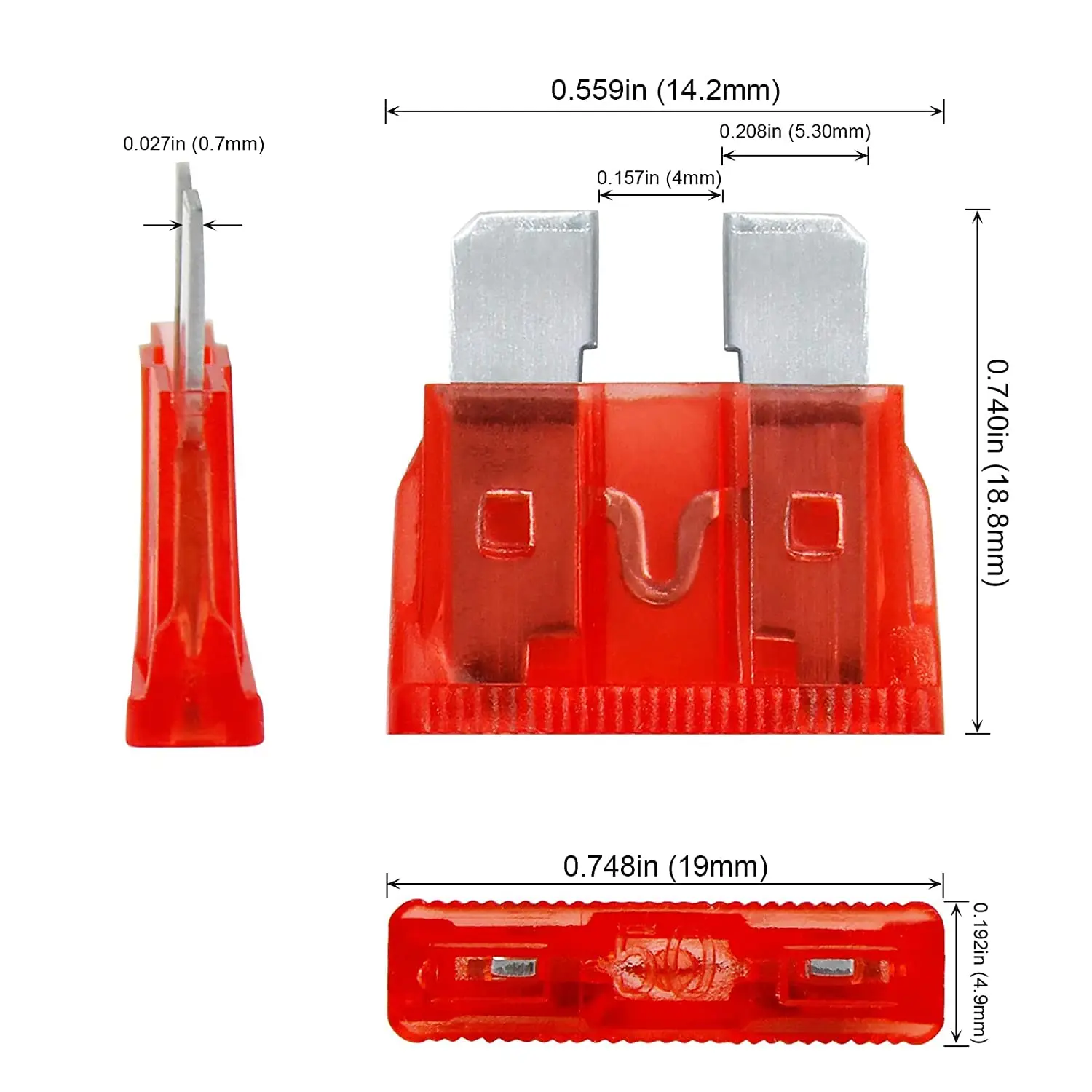 Car Fuses 100PCS Standard Assortment Kit Blade-Type Automotive Replacement for Car/RV/Truck/Motorcycle/Boat