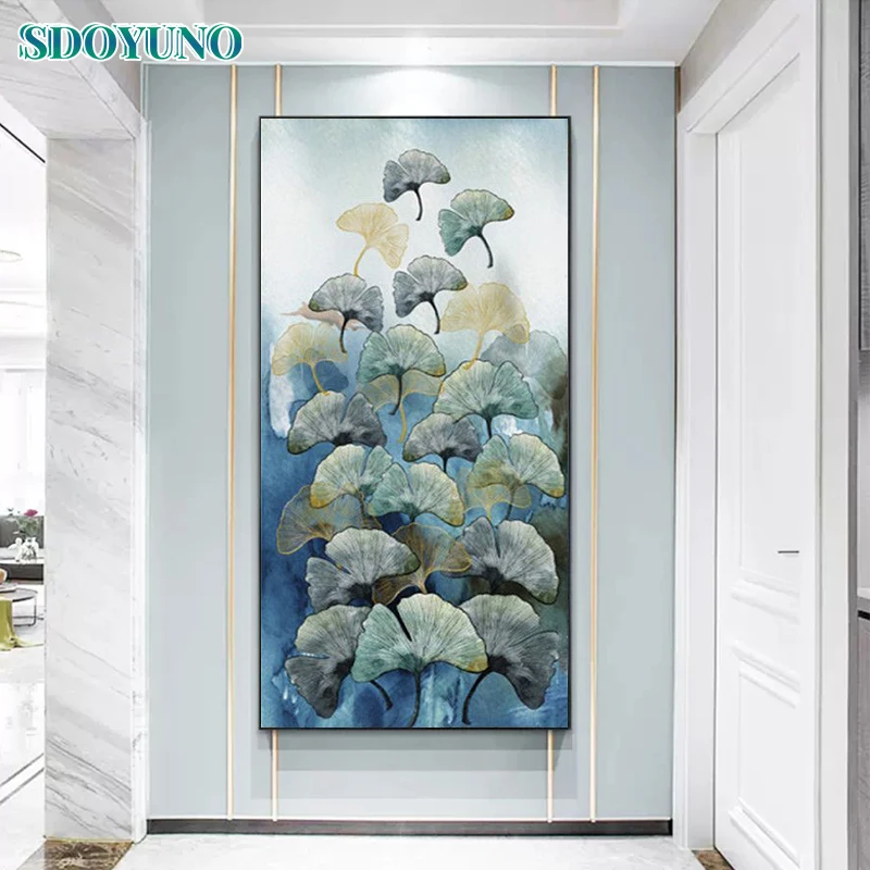 

SDOYUNO 60x120cm Painting By Numbers Ginkgo Biloba Kits Diy Canvas Painting Oil Handpainted Picture Paint Home Decor