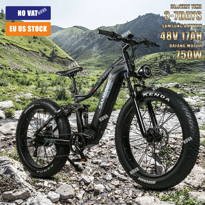 

SAMEBIKE RS-A08 Electric Bike 750W BaFang Rear Motor 48V 17AH 26-inch Fat Tire Ebike Mountain Snow Electric Bicycles US EU Stock