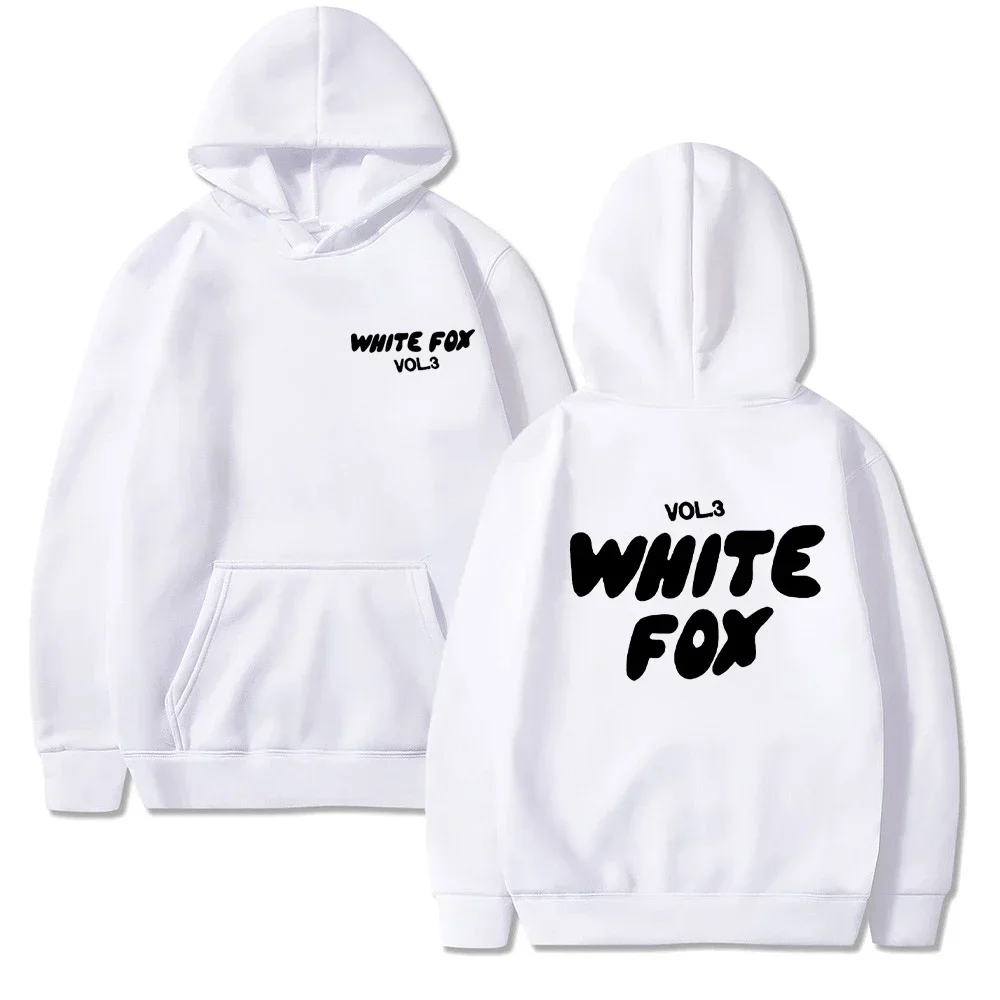 thumbnail image 1 of Sudadera con capucha de zorro blanco para mujer, suéter suelto de moda con letras impresas, sudadera informal Harajuku de manga larga, 1 of 5