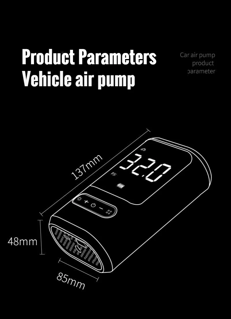 XIAOMI 150PSI 4000mAh Car Air Compressor Inflatable Pump With LED Lamp For Car Motorcycle Tyre Inflator Wireless Electric description image 10