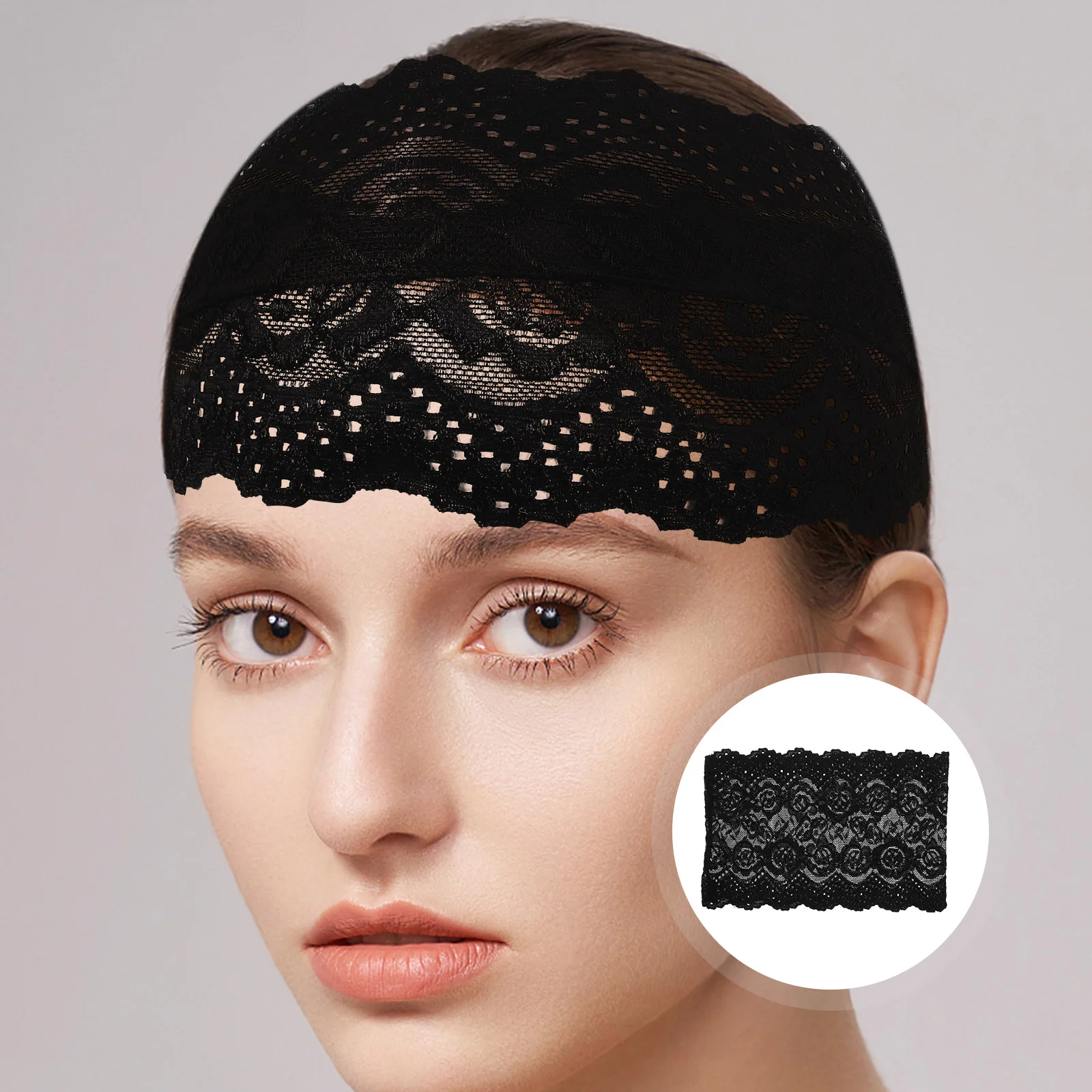 

Elastic Bandana Hairband Headband Vintage Headwrap Hair Accessories for Sports Yoga Daily Party ( Black )