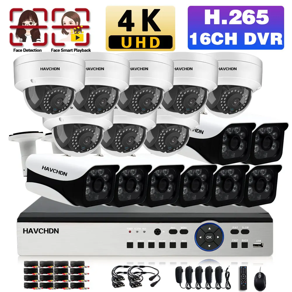 

16CH AHD Video Surveillance System Kit 4K Outdoor Indoor Analog CCTV Security Camera Set H.265 P2P XMEYE CCTV DVR Kit 8MP 8CH