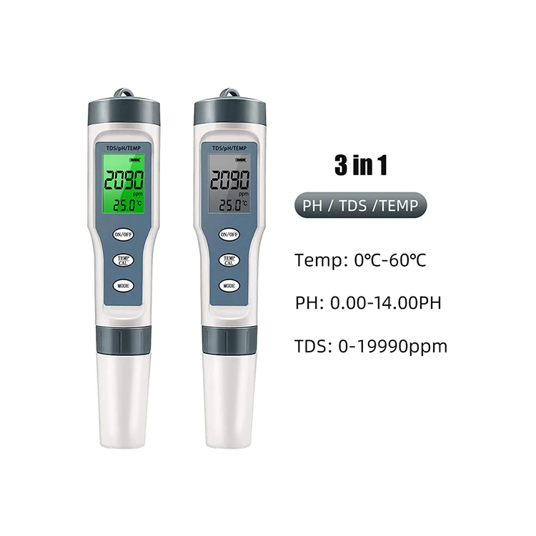 

3 in 1 ph tds temp test pen meter digital Water Quality Tester swimming pool laboratory aquarium ph water ph sensor meter