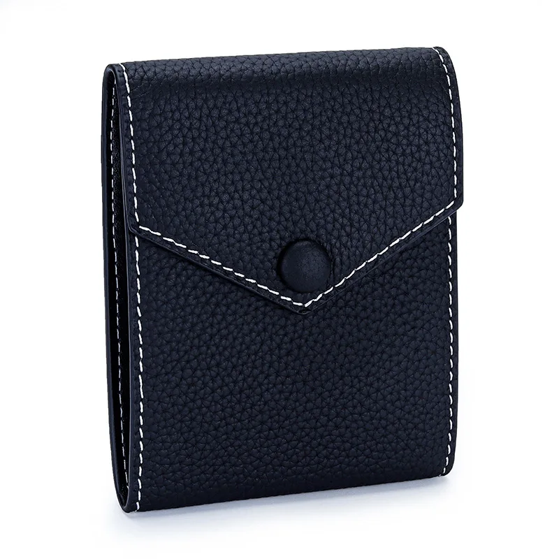 100% Leather Small Wallet Women Fashion Mini Purse Female Hasp Money Bag Ladies Designer Brand Short Orange Card Holder Wallet