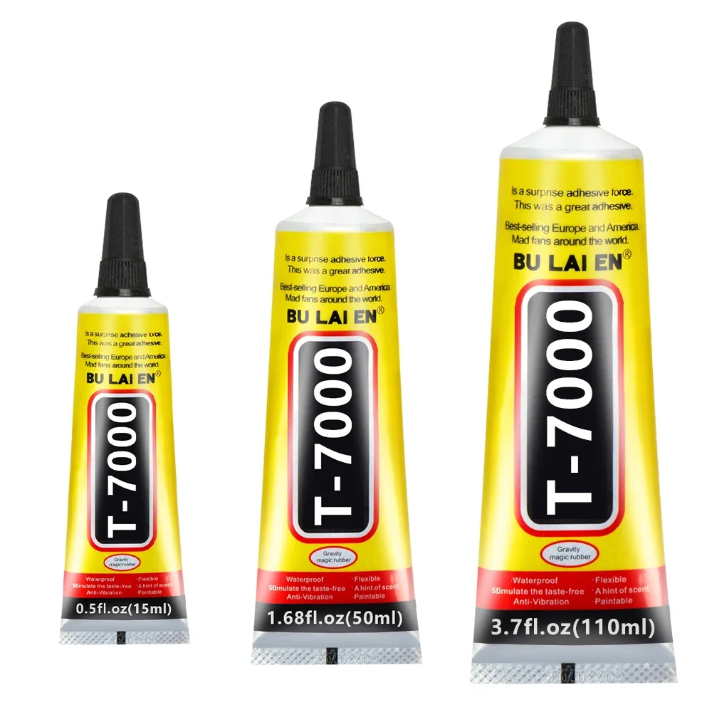 

15ML 50ML 110ML T7000 Black Contact DIY Glue Repair Adhesive With Precision Applicator Tip